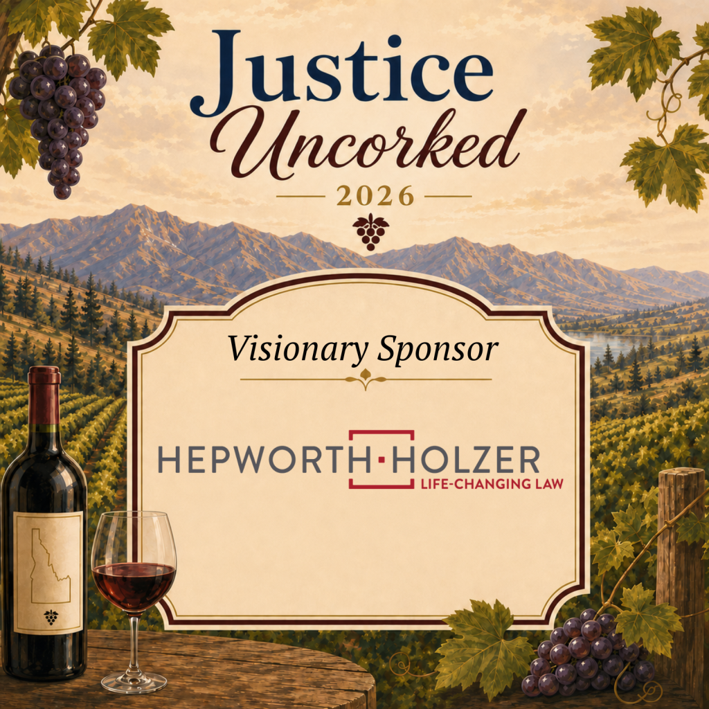 Justice Uncorked 2026 Visionary Sponsor: Hepworth Holzer, "Life-Changing Law"