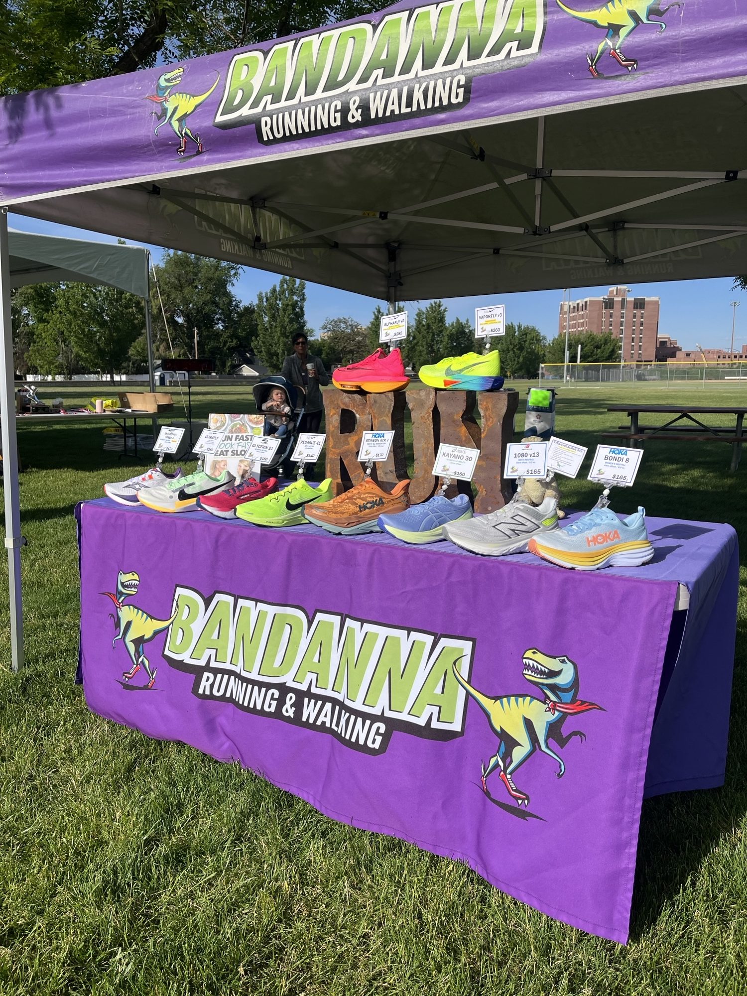 tent with shoes on table